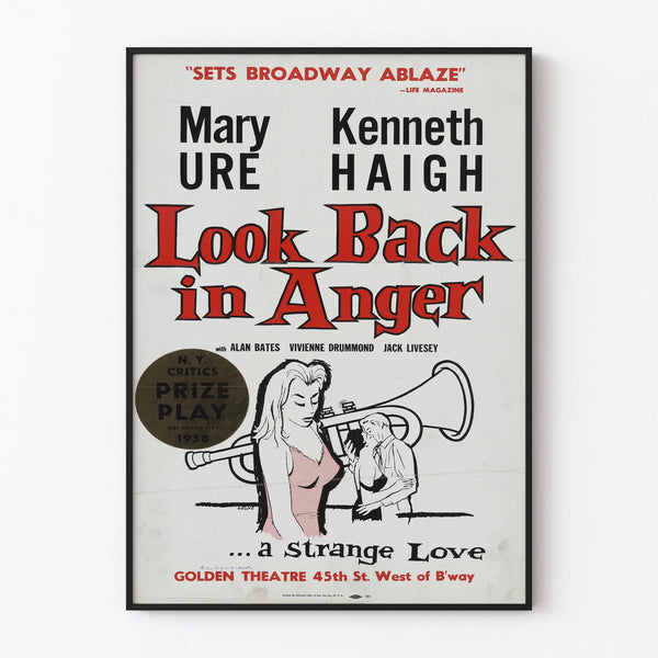 Vintage Poster Look Back in Anger - theatrical dramatic wall decoration