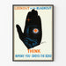 Vintage Road Safety Poster Black and Blue
