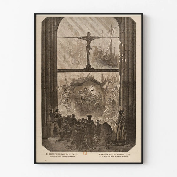 Vintage poster of the monuments of Holy Week in Alsace