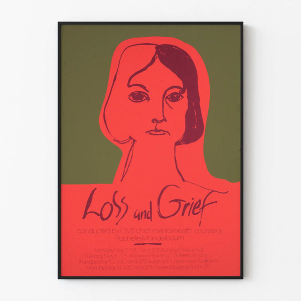 Minimalist Decorative Poster of Face and Typography Loss and Grief
