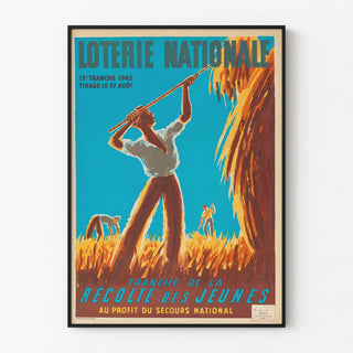 Vintage Poster National Lottery 1942 Harvest of the Youth