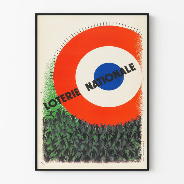 Vintage Poster of the National Lottery with Tricolor Graphic Design