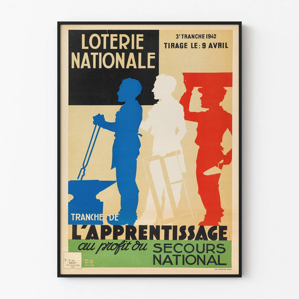 Vintage Poster of the National Lottery 1942 - Wall Decoration Learning