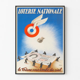 Vintage Poster of the National Lottery: Fortune Falls from the Sky
