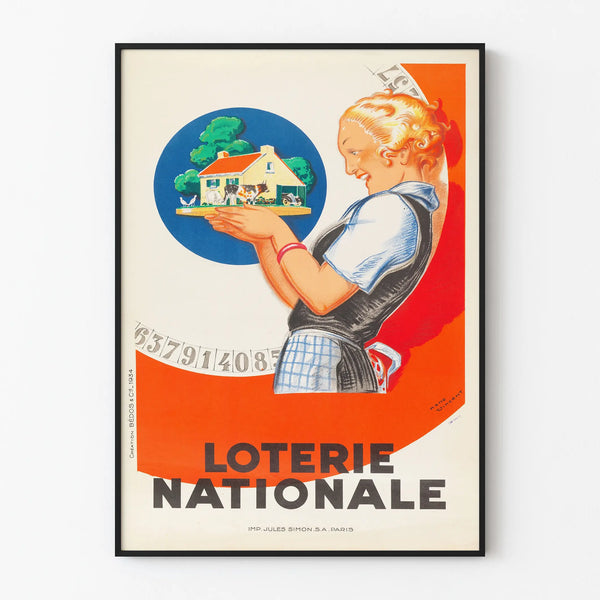 Vintage Poster of the National Lottery 1934 - Retro Wall Decoration