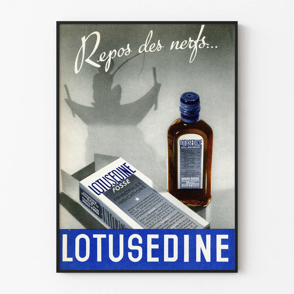 Vintage poster LOTUSEDINE for soothing wall decoration