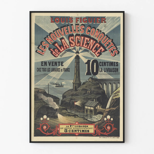 Vintage poster of The New Conquests of Science by Louis Figuier