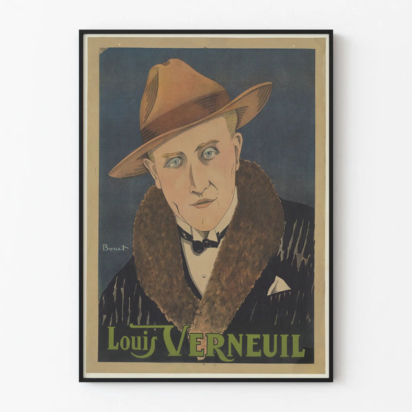 Vintage Louis Verneuil poster portrait with hat