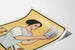 Vintage poster of Louis teapot and woman in traditional attire