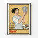 Vintage poster of Louis teapot and woman in traditional attire