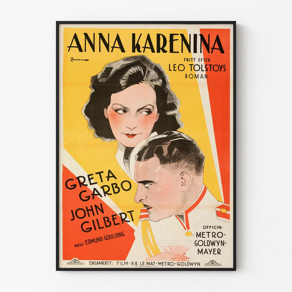 Vintage poster Anna Karenina - Greta Garbo and John Gilbert