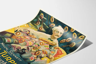 Vintage humor and pastry poster Love and Doughnuts