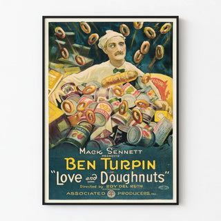 Vintage humor and pastry poster Love and Doughnuts