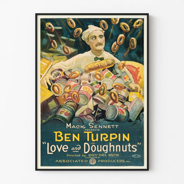 Vintage humor and pastry poster Love and Doughnuts