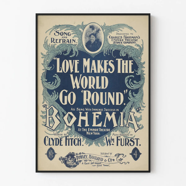 Vintage music poster Love Makes The World Go 'Round - Retro wall decoration