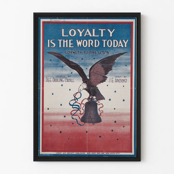 Vintage patriotic poster Eagle and Liberty Bell
