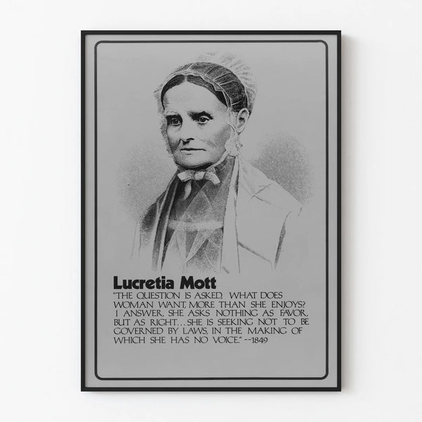 Poster of Lucretia Mott with Quote on Women's Rights