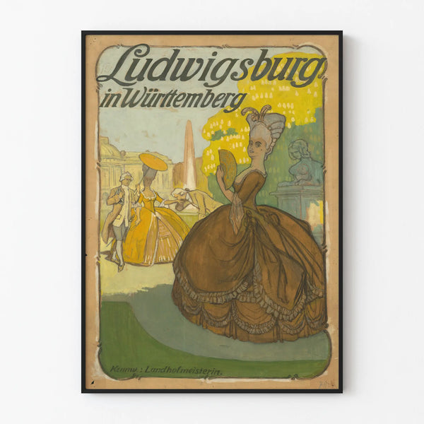 Vintage Ludwigsburg poster in Wurtemberg 19th century