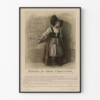Historical Poster of the Declaration of the Deputies of Alsace-Lorraine 1871