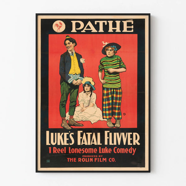 Vintage cinema poster Luke's Fatal Flivver - Retro wall decoration