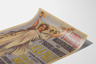 Vintage poster for the inauguration of La Paix Stores in Marseille 1892