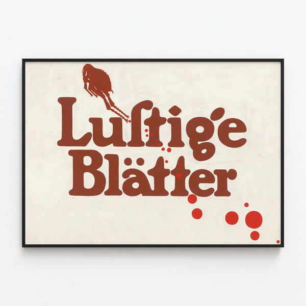 Decorative Poster of Funny Leaves in Vintage Style — framed artwork on a wall
