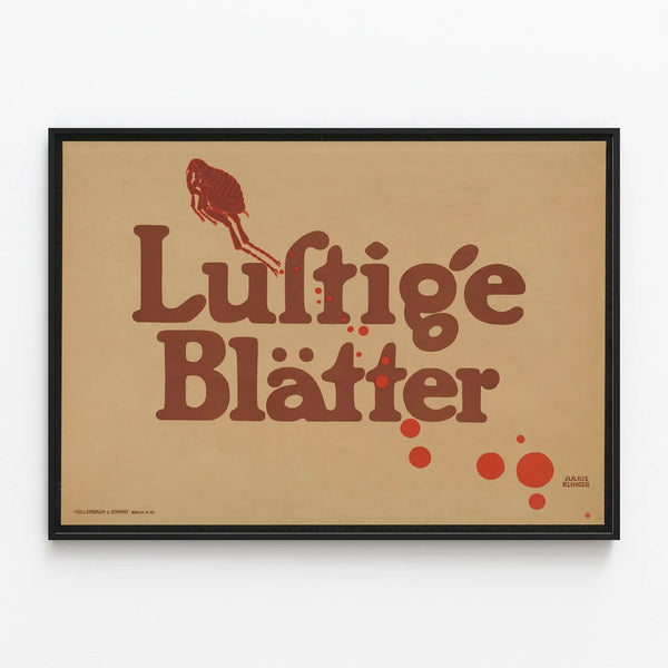 Vintage poster Lustige Blätter by Julius Klinger — framed artwork on a wall
