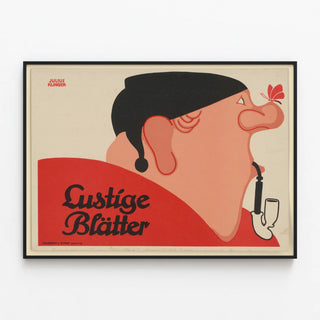 Vintage poster Lustige Blätter by Julius Klinger — framed artwork on a wall