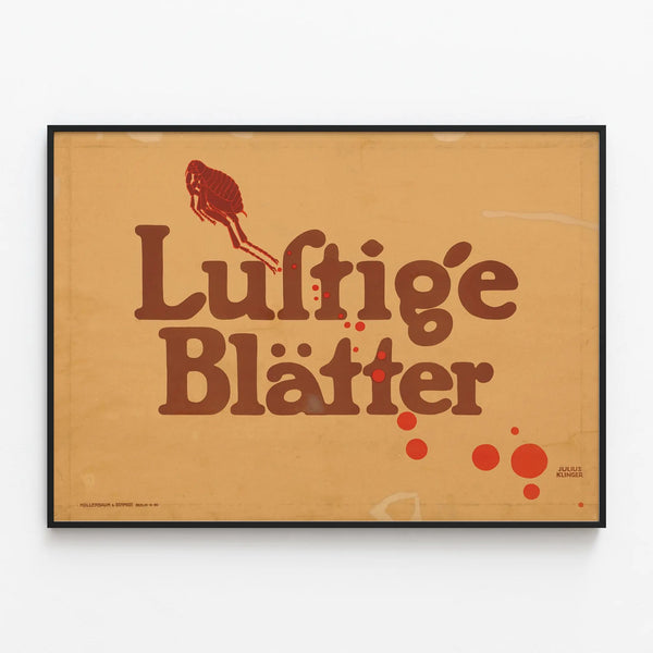 Vintage Poster Funny Sheets with Insect Illustration — framed artwork on a wall