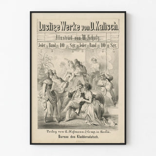 Vintage artistic poster illustrating humorous scenes by D. Kalisch by W. Scholz