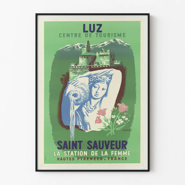 Vintage Tourism Poster Luz Saint Sauveur Pyrénées