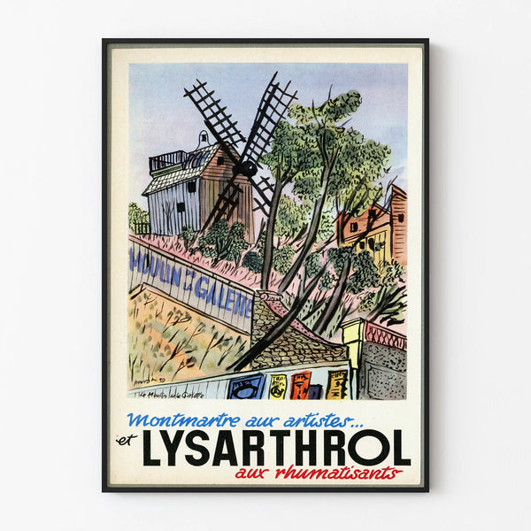 Vintage Moulin de la Galette Poster - Retro Wall Decoration from Montmartre
