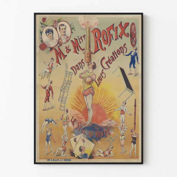 Vintage Poster M & Miss Rofix - Unique Acrobatics Show
