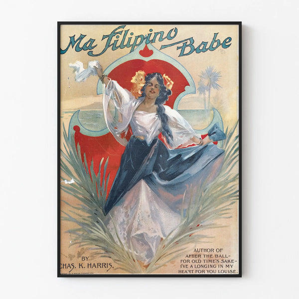Vintage poster Ma Filipino Babe for authentic wall decoration