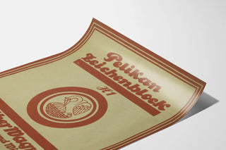 Vintage poster Pelikan sketchbook graphic design brown