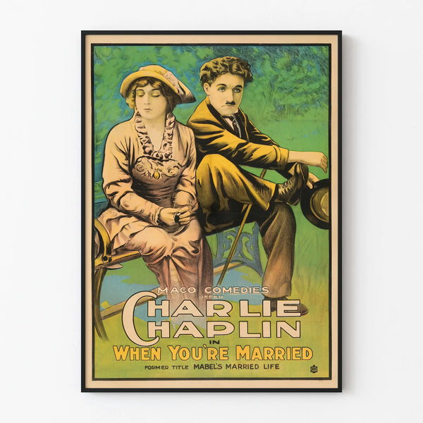 Vintage Charlie Chaplin Poster When You're Married Wall Decoration Cinema