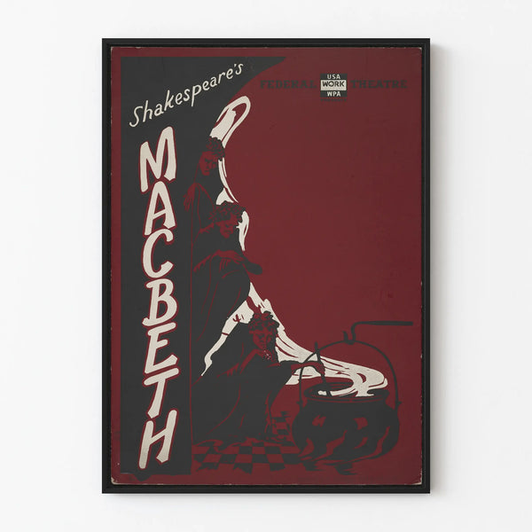 Vintage Shakespeare Macbeth poster for theatrical wall decoration