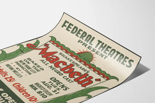 Vintage Poster Macbeth Shakespeare Federal Theatres Green and Red