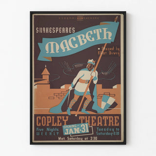 Vintage poster of Macbeth at the Copley Theatre