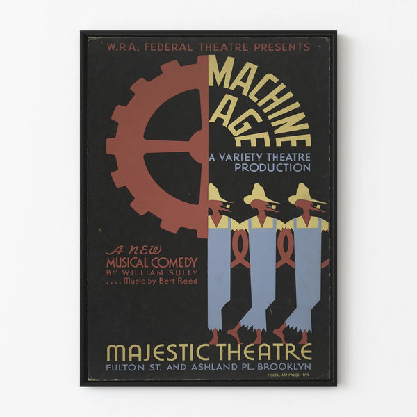 Vintage decorative poster of the Machine Age show at the Majestic Theatre