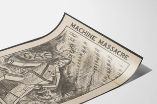 Vintage Anti-War Poster Machine Massacre - Disarmament Conference Support