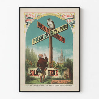 Vintage poster Macniven & Cameron - Stylized advertisement for steel pens