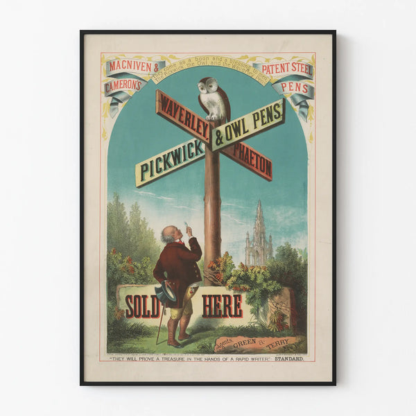 Vintage poster Macniven & Cameron - Stylized advertisement for steel pens