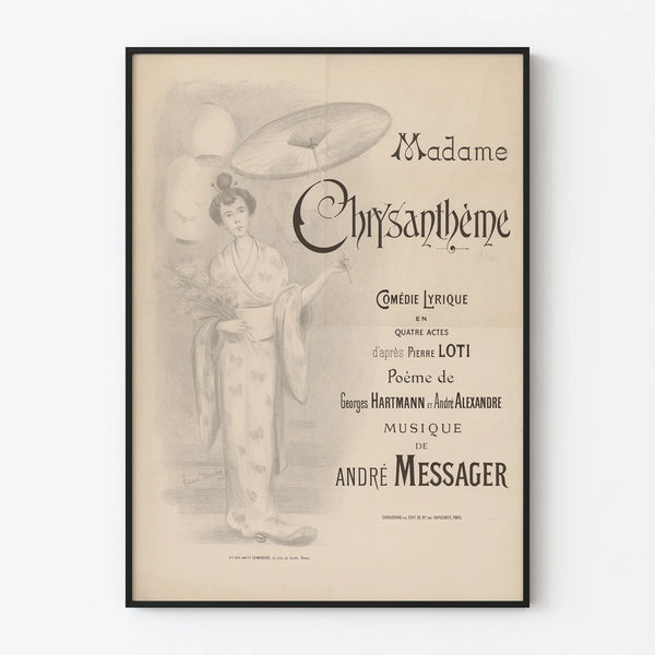 Vintage poster Madame Chrysanthemum - Elegant wall decoration