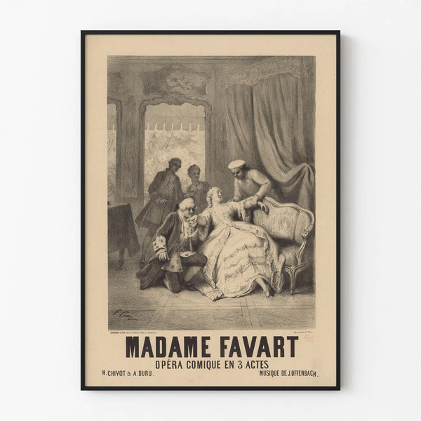 Vintage Madame Favart Poster - Comic Opera in 3 Acts