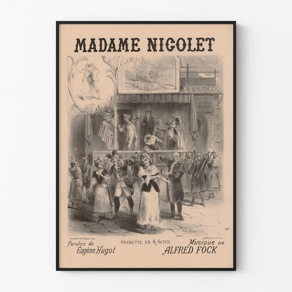 Vintage Poster Operetta Madame Nicolet - Wall Decoration Old Theater