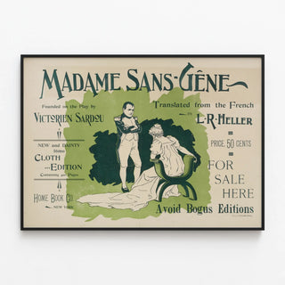 Vintage Poster Madame Sans-Gêne Victorian Theatre Sardou — framed artwork on a wall