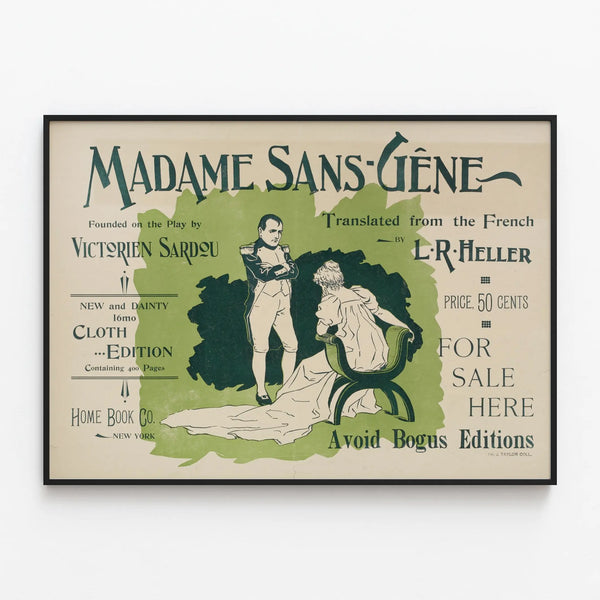 Vintage Poster Madame Sans-Gêne Victorian Theatre Sardou — framed artwork on a wall