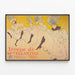 Vintage poster of Miss Églantine's troupe of cancan dancers — framed artwork on a wall