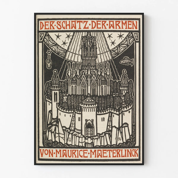 Gothic decorative poster 'Der Schatz der Armen' by Maurice Maeterlinck